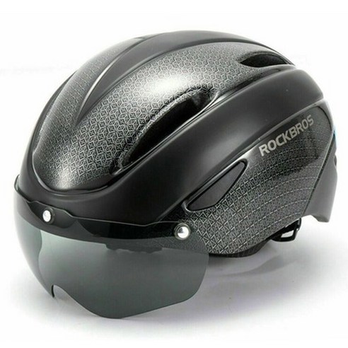 락브로스 고글 일체형 자전거 헬멧 WT-018S, 블랙