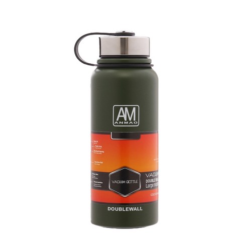 AM 스텐 보온병, 그린, 650ml