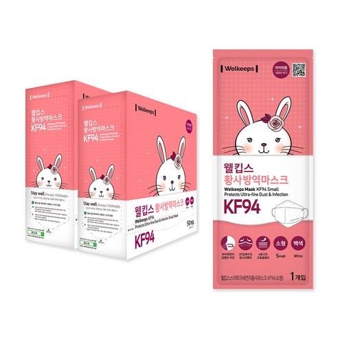 웰킵스 황사 방역 마스크 소형 KF94, 100개입, 1개