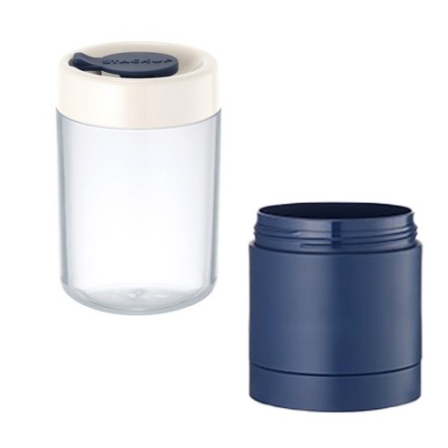 스텍업 블록 보틀 H 미니 추가세트 355ml + 180ml, 화이트 투명, 추가세트(네이비)