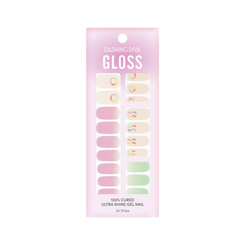 데싱디바 글로스 글로우업 네일스티커, 라벤더 젤리, 1개
