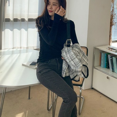 린다샵 여성용 로오도 컷팅 흑청팬츠 PT7022K12
