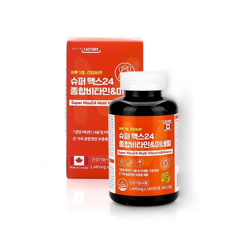 힐링팩토리 슈퍼 맥스24 종합비타민 앤 미네랄, 1개, 180정