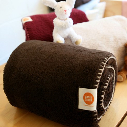 오아시스사이다 롤케익 극세사 무릎담요, DARK BROWN