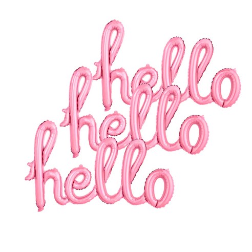 와우파티코리아 hello 은박풍선, 핑크, 3개