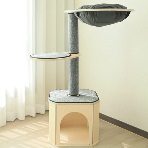 캣츠빌 콘도타워B 캣타워, 그레이(카페트), 그레이(천해먹), 1개