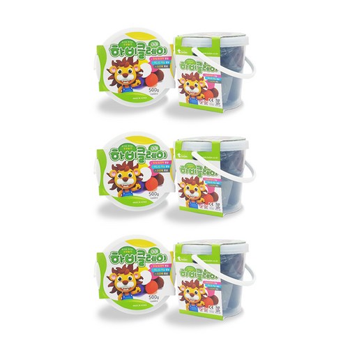토단교재 하비클레이 유아용 클레이 6p, 검정, 500g
