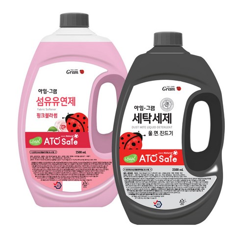 아임그램 울 면 진드기 세탁세제 본품 2.5L + 섬유유연제 핑크블라썸향 2.5L 세트, 1세트