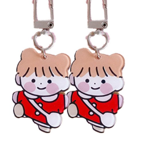 귀여운 일러스트 아크릴 키링, 13, 2개