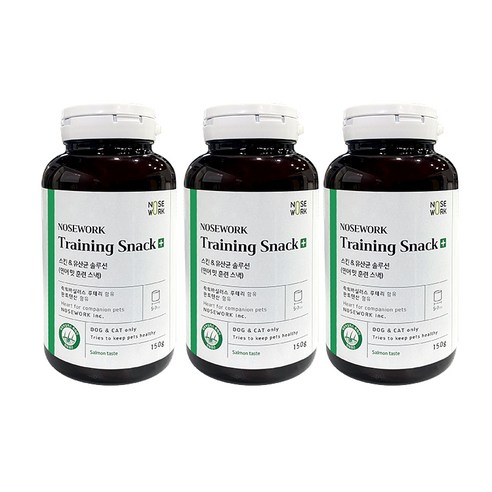 노즈워크 트레이닝 스낵 져키, 연어맛, 150g, 3개