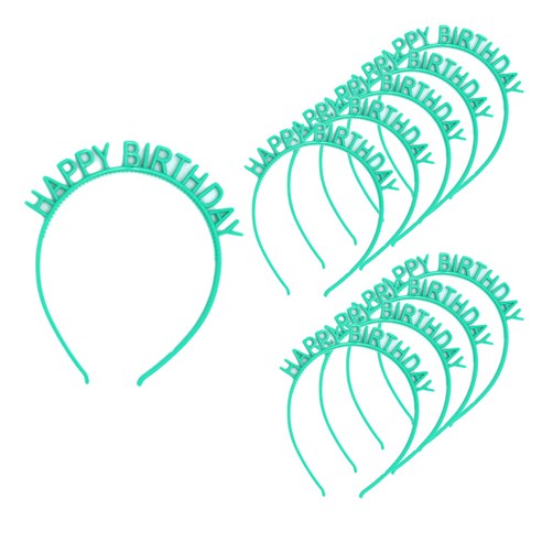 생일파티 인싸 해피 머리띠, 그린, 10개