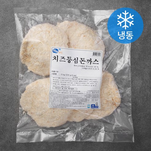 하늘푸드 치즈등심돈까스 (냉동), 230g, 5개입