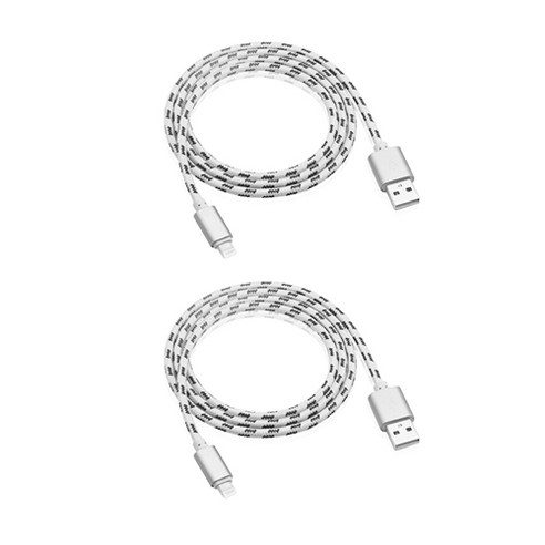 코쿼드 고속충전 롱케이블 USB 8핀 2p, 3m, 실버