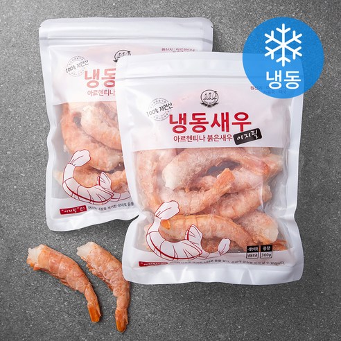 바다몰 자연산 아르헨티나 붉은새우 이지필 (냉동), 300g(대), 2봉
