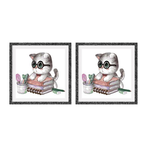 보석십자수 비즈 원더로우 DIY 키트 25 x 25 cm, 큐트냥이9, 2개