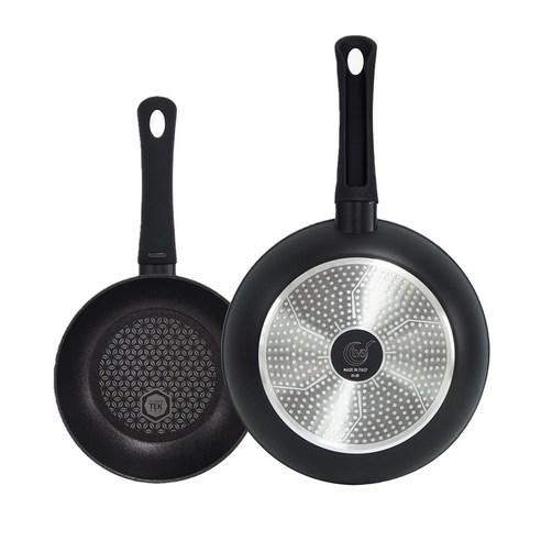 TVS 디아망떼 IH 프라이팬 세트 2p, 블랙, 프라이팬 20cm + 30cm