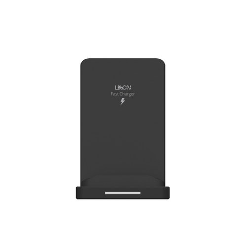LAAON 9V 고속 충전지원 스탠드 무선충전 거치대 ITB-QWS100, 블랙, 1개