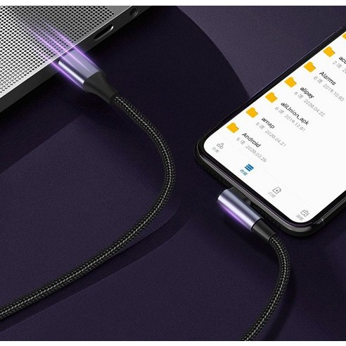 최신 기기와 노트북을 위한 고성능 USB C타입 ㄱ자 충전 케이블
