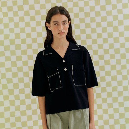 앳코너 여성용 WIDE COLLAR KNIT