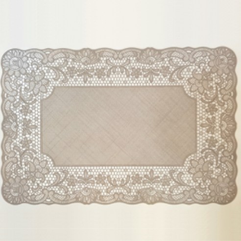 로맨틱 레이스 테이블 방수 매트 2p, 모카그레이, 43 x 40 cm