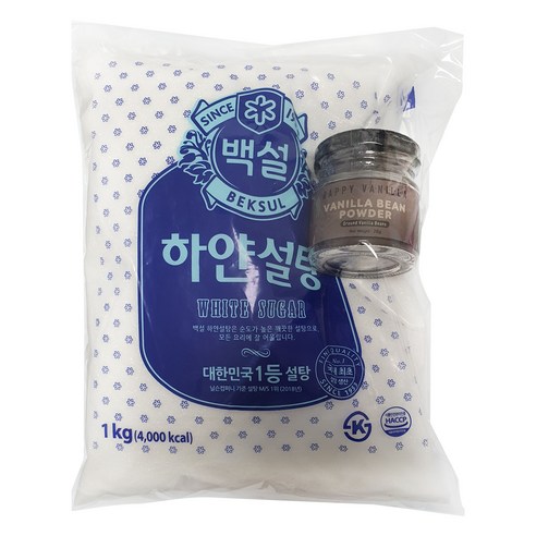 해피바닐라 설탕 1kg + 바닐라빈 파우더 20g 세트, 1세트