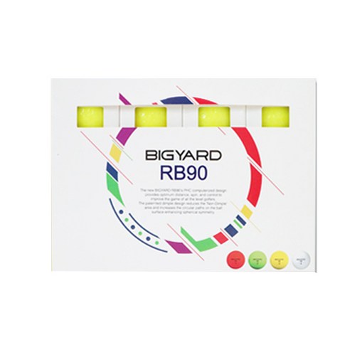 빅야드 고반발 크리스탈 골프공 2피스 4종 세트 RB90, 옐로우, 12개입, 1개