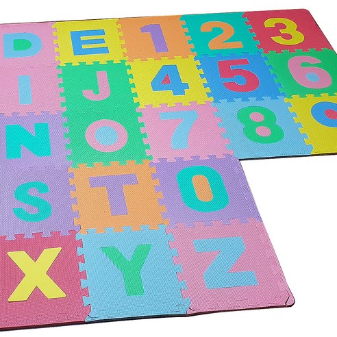 손할매 유아용 퍼즐매트 영어 26종 + 숫자 10종 세트, 색동, 1세트