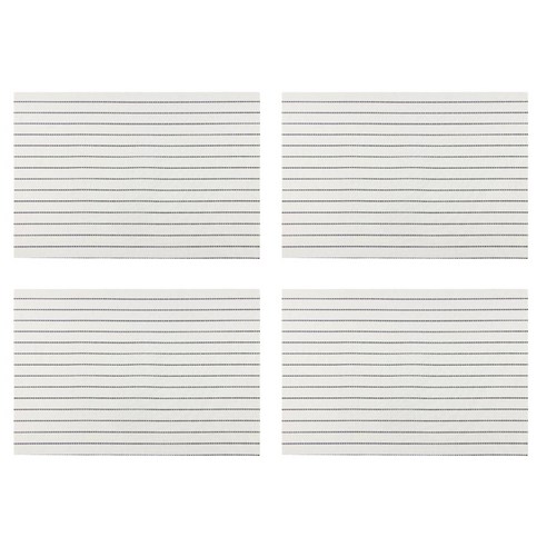 솔리드룸 모던 스트라이프 스퀘어 테이블매트 4p, 화이트, 45 x 30 cm, 4개