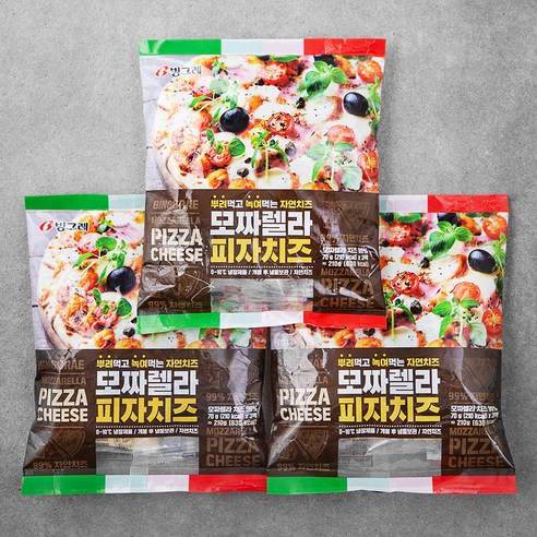 빙그레 모짜렐라 피자치즈, 70g, 3개입, 3개
