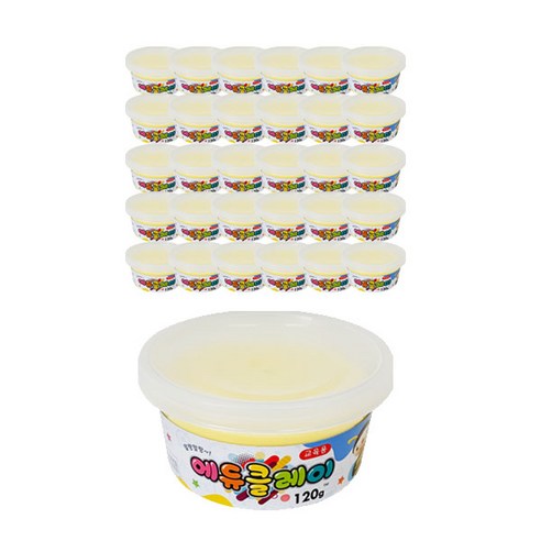 토단교재 에듀 유아용 클레이 60p, 연한노랑, 120g, 1개