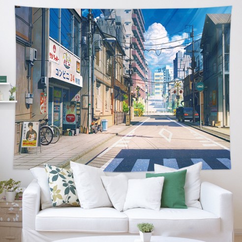 트렌디큐브 배경 패브릭 포스터, 편의점