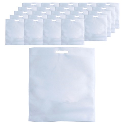 부직포 손잡이봉투 쇼핑백 25 x 35 cm 25p, 화이트, 1개