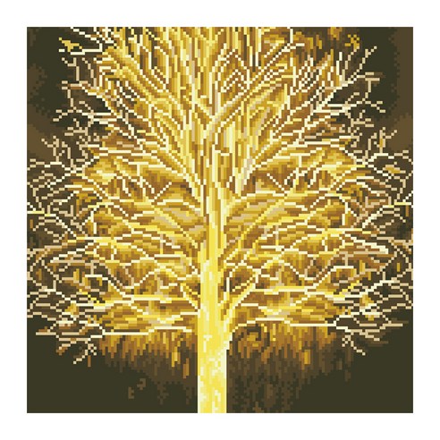 디클레어 액자형 보석십자수 DIY 키트 캔버스형 40 x 50 cm, 골드트리, 1세트