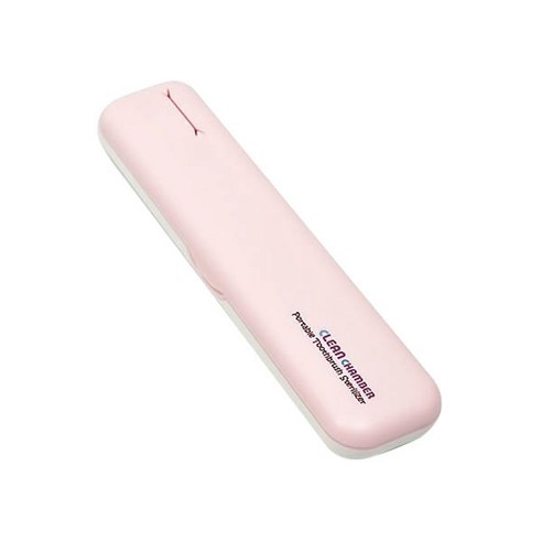 크린챔버 휴대용 UV LED BAT USB 충전 라운드 칫솔살균기 DK-800, 핑크 + 화이트