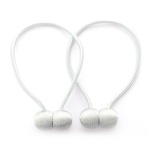 루비코코 방울 자석 커튼타이백, 실버, 2개
