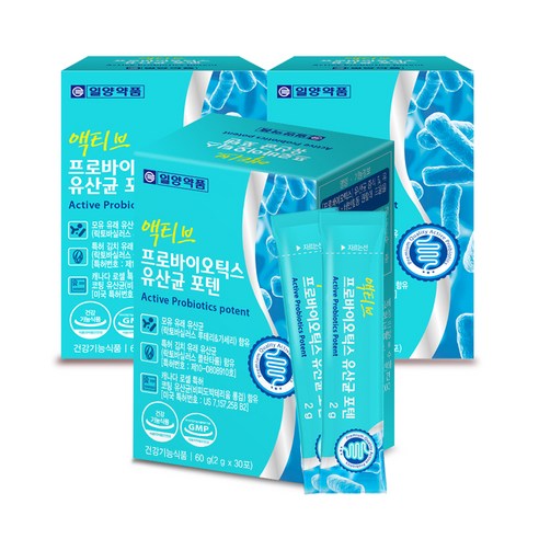 일양약품 액티브 프로바이오틱스 유산균 포텐 분말, 2g, 90개