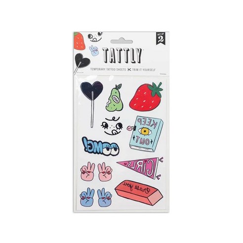 태틀리 타투 스티커 시트 2p, 걸 갱, 1세트
