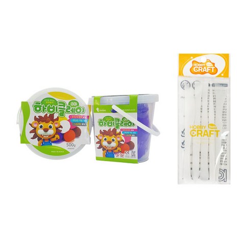 하비클레이 500g x 2p + 점토 도구 5종 세트, 보라(클레이), 1개