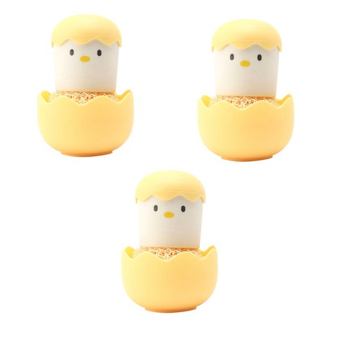 루시아이 삐약삐약 수세미 옐로우, 3개, 1개입