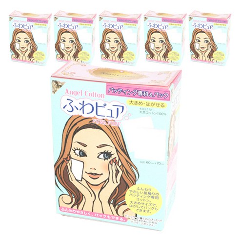 코튼라보 후아 퓨어 패팅 화장솜, 6개, 60개입