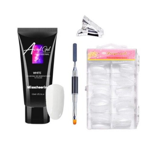 미스치어링 폴리젤 15ml 연장 세트, WHITE(젤), 1세트