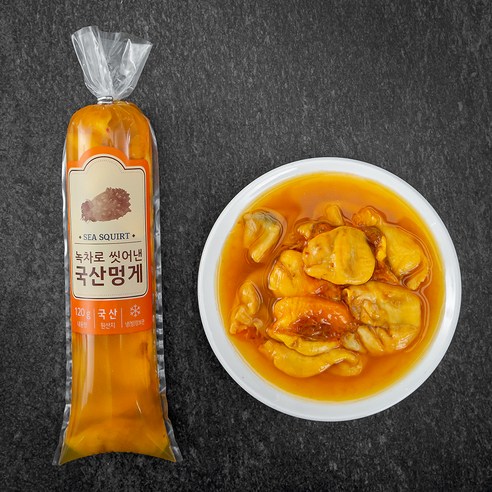 녹차로 씻어낸 국산 멍게 (냉장), 120g, 5개