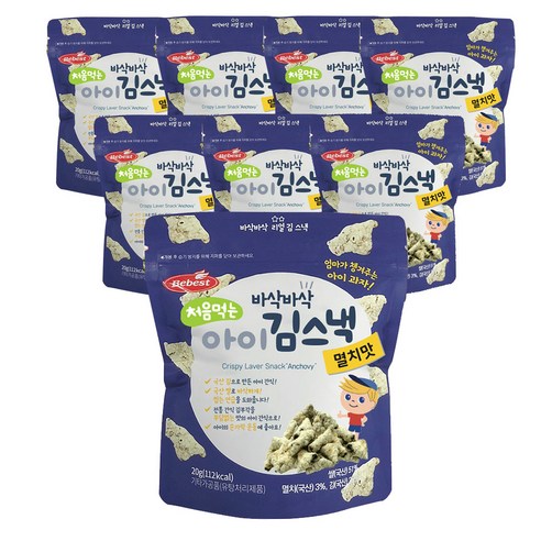 베베스트 처음먹는 아이 김스낵, 멸치맛, 20g, 3개