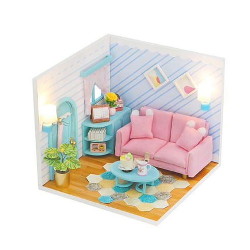 아디코 미니멀 큐트 미니어쳐 DIY 키트, 거실, 1개