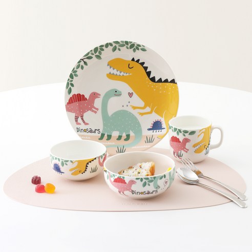 아이의 식사 시간을 행복하게, ZEN 아이앰디노 어린이 식기 6종 세트