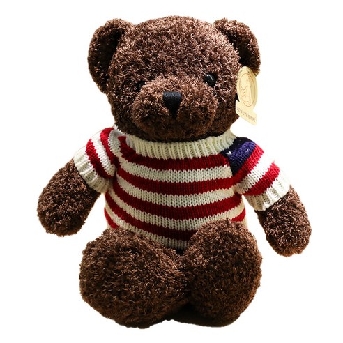 네이처타임즈 곰돌이 테디 봉제인형, 스웨터 다크브라운, 30cm