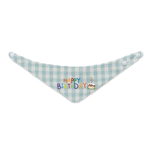 리토가토 반려동물 레터링 스카프 생일축하1 L, 민트체크, 1개