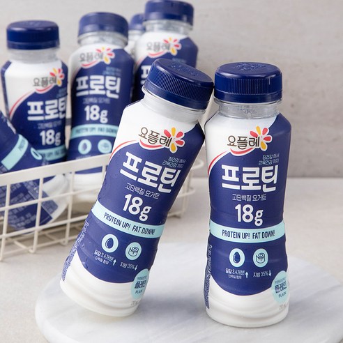 요플레 프로틴 드링크 플레인, 210ml, 4개