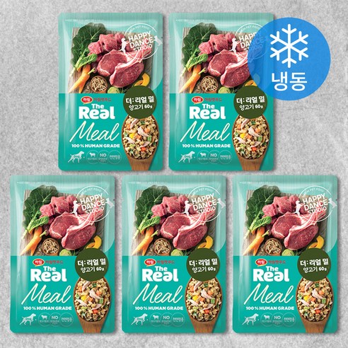 하림펫푸드 전연령 강아지 더리얼 밀 냉동 화식사료, 양, 60g, 5개