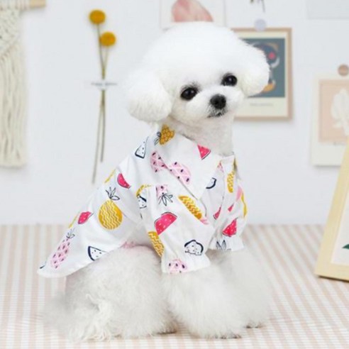 MING 강아지 고양이 과일 남방, 핑크